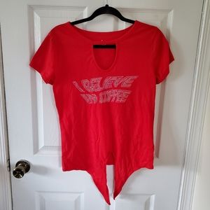 Joe Boxer Tie Front Tshirt Size Small